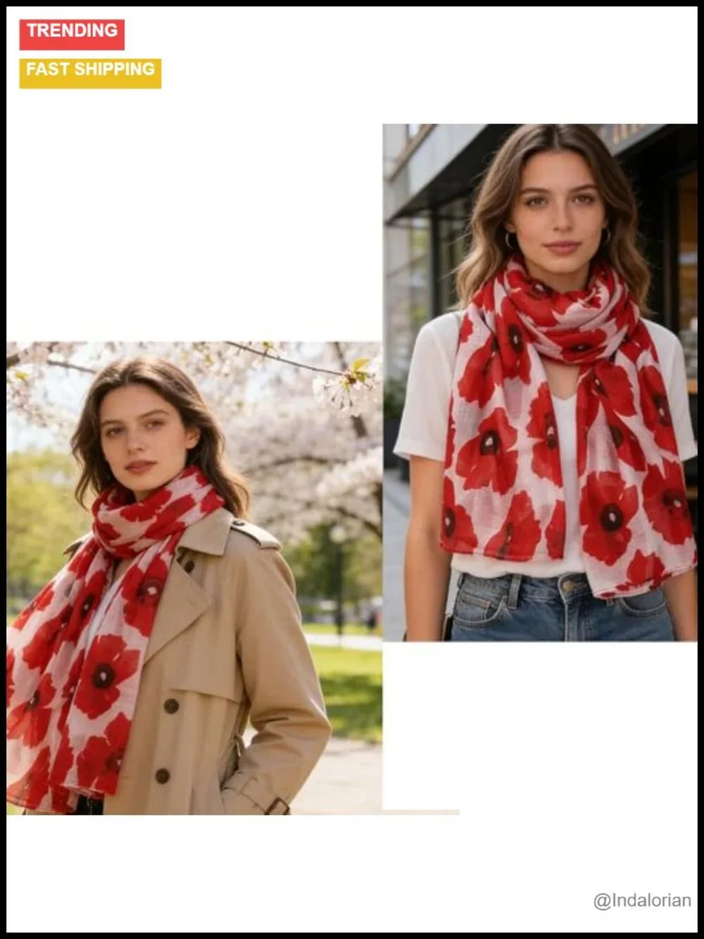 Silky-Feel Fashion Scarf Summer Sheer-Chiffon Shawl Wrap 35x72in